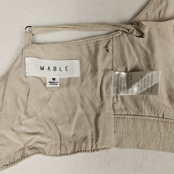 Mable Matching Set Womens Halter Crop Top Mini Skirt Summer Chic Beige Size M - Picture 11 of 16